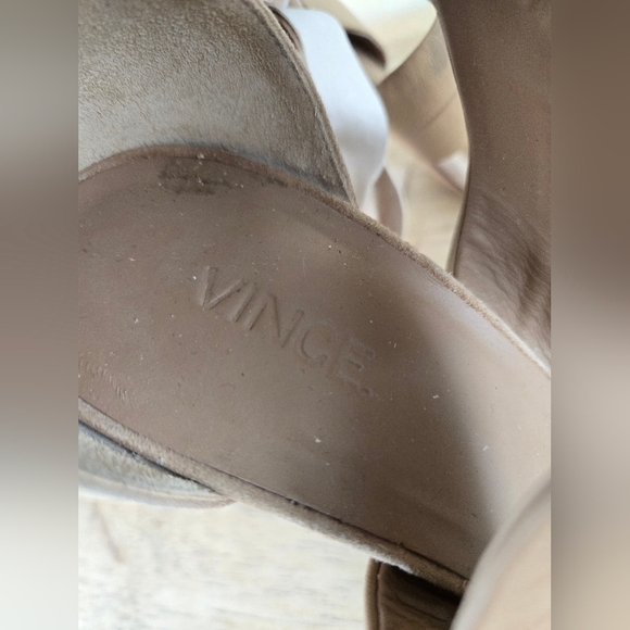 Vince Leather & Suede Wrap Around Heels - Picture 4 of 11